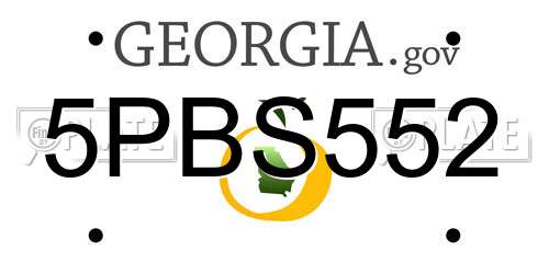 5PBS552 Georgia License Plate