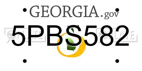 5PBS582 Georgia License Plate
