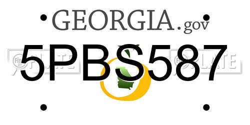 5PBS587 Georgia License Plate