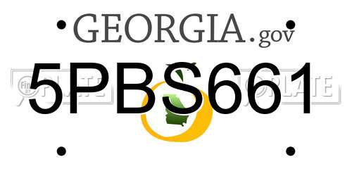 5PBS661 Georgia License Plate