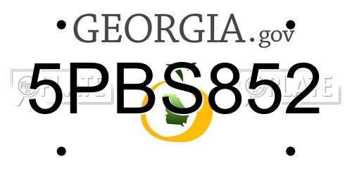 5PBS852 Georgia License Plate