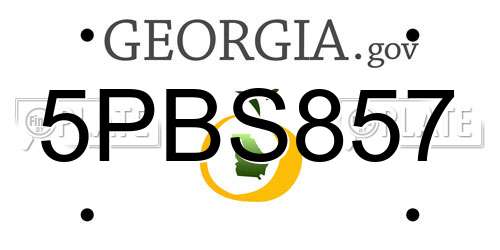 5PBS857 Georgia License Plate
