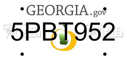 5PBT952 Georgia License Plate