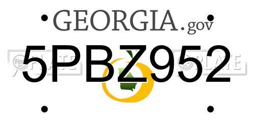 5PBZ952 Georgia License Plate