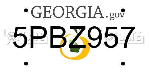 5PBZ957 Georgia License Plate