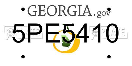 5PE5410 Georgia License Plate