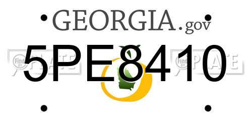 5PE8410 Georgia License Plate