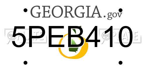 5PEB410 Georgia License Plate