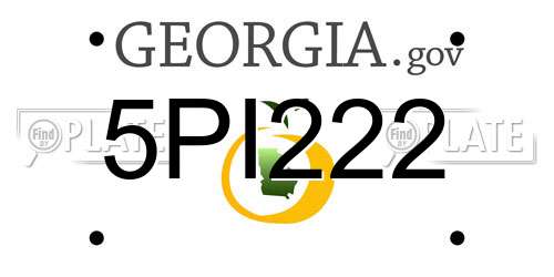 5PI222 Georgia License Plate