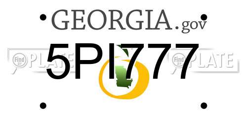 5PI777 Georgia License Plate