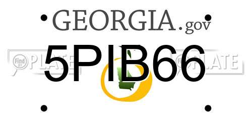 5PIB66 Georgia License Plate
