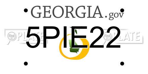 5PIE22 Georgia License Plate