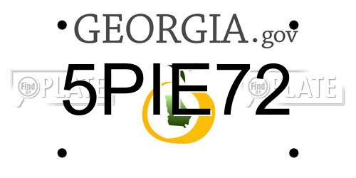 5PIE72 Georgia License Plate