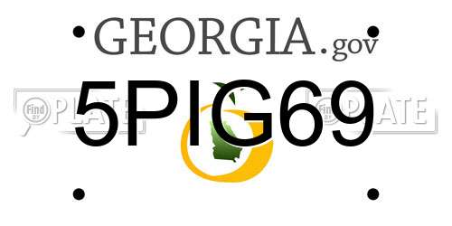 5PIG69 Georgia License Plate