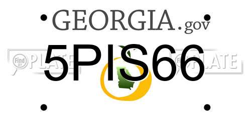 5PIS66 Georgia License Plate