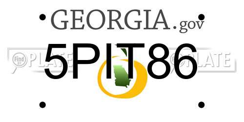 5PIT86 Georgia License Plate