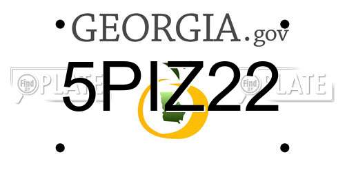 5PIZ22 Georgia License Plate