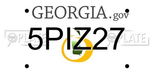 5PIZ27 Georgia License Plate
