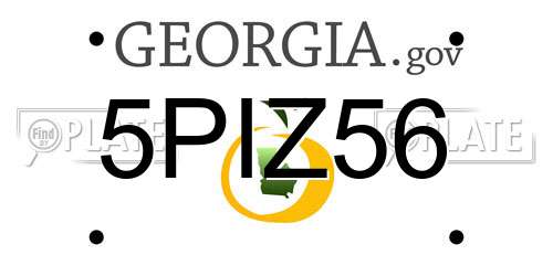 5PIZ56 Georgia License Plate