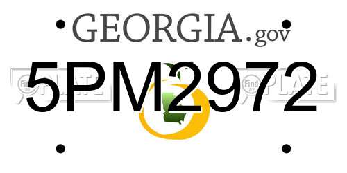 5PM2972 Georgia License Plate