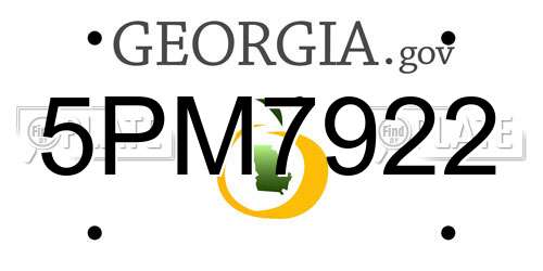 5PM7922 Georgia License Plate