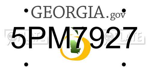 5PM7927 Georgia License Plate