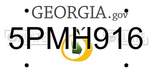 5PMH916 Georgia License Plate