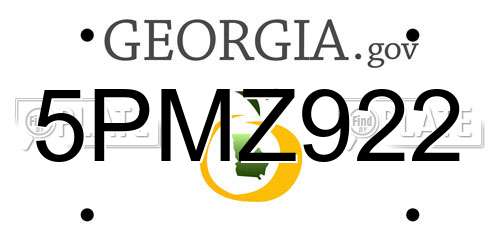 5PMZ922 Georgia License Plate