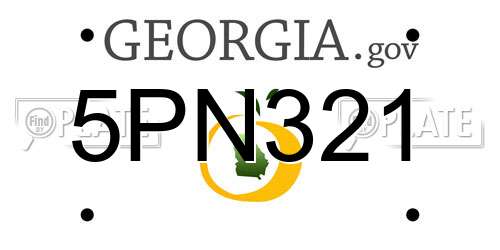 5PN321 Georgia License Plate