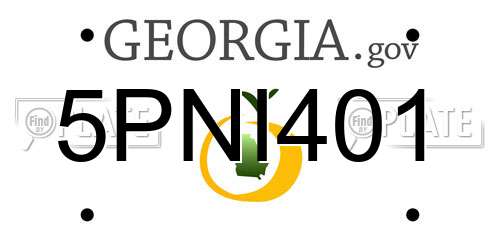 5PNI401 Georgia License Plate
