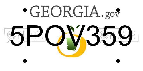 5POV359 Georgia License Plate