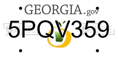 5PQV359 Georgia License Plate