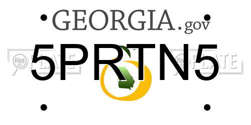 5PRTN5 Georgia License Plate