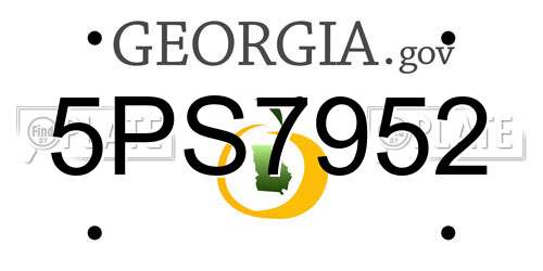 5PS7952 Georgia License Plate