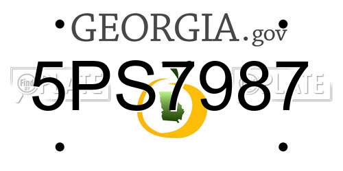 5PS7987 Georgia License Plate