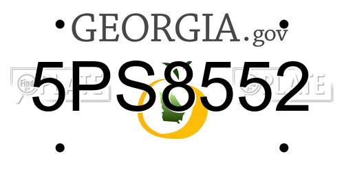 5PS8552 Georgia License Plate