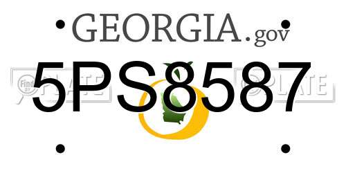 5PS8587 Georgia License Plate