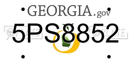 5PS8852 Georgia License Plate