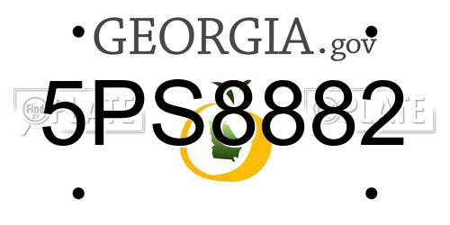 5PS8882 Georgia License Plate