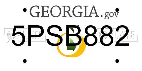 5PSB882 Georgia License Plate