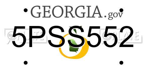 5PSS552 Georgia License Plate