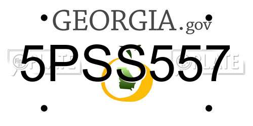 5PSS557 Georgia License Plate