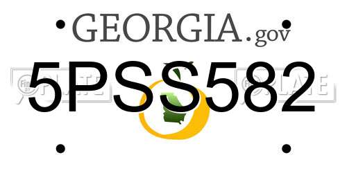5PSS582 Georgia License Plate