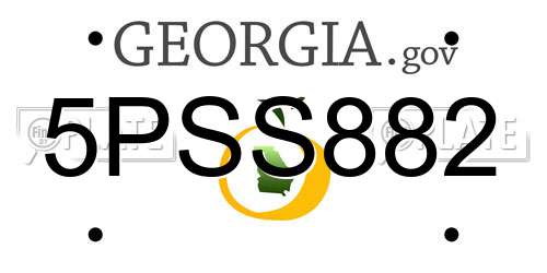 5PSS882 Georgia License Plate