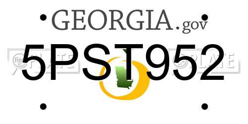 5PST952 Georgia License Plate