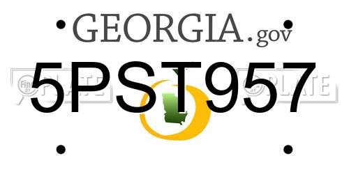 5PST957 Georgia License Plate