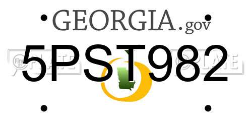 5PST982 Georgia License Plate
