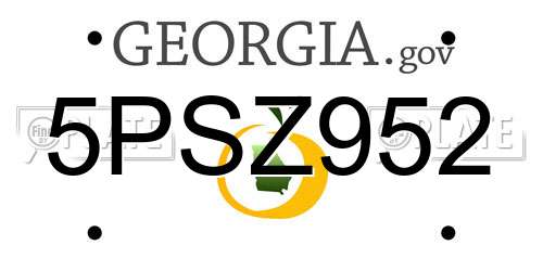 5PSZ952 Georgia License Plate