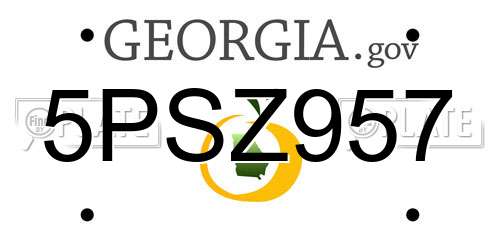 5PSZ957 Georgia License Plate
