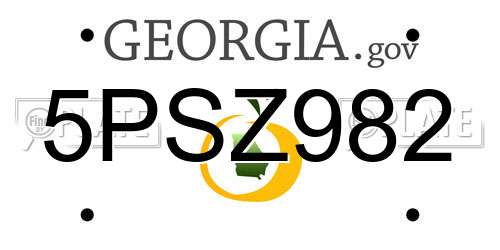 5PSZ982 Georgia License Plate